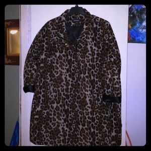 Leopard Print Wool Coat